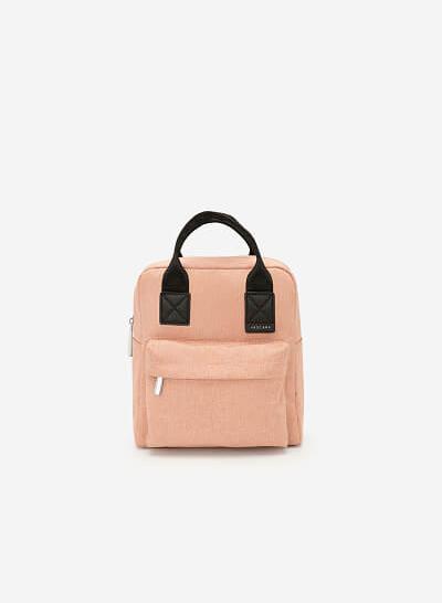 Balo Mini Quai Đôi Phối Màu - BAC 0119 - Màu Hồng Nhạt