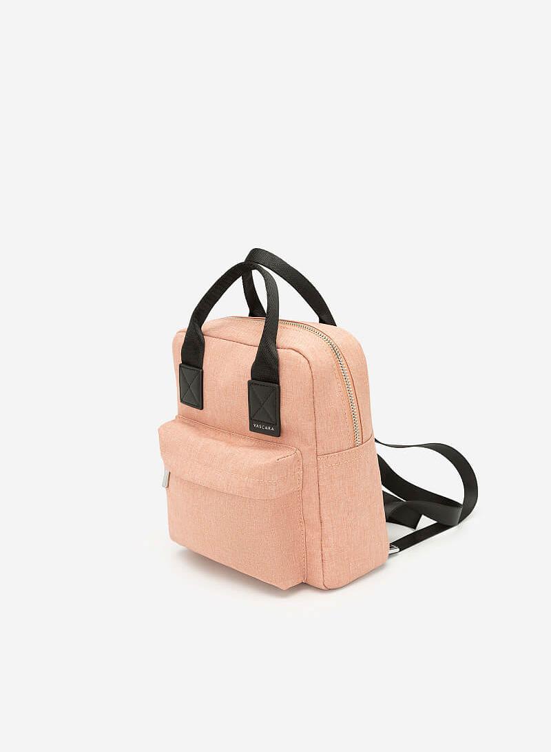 Balo Mini Quai Đôi Phối Màu - BAC 0119 - Màu Hồng Nhạt - vascara.com