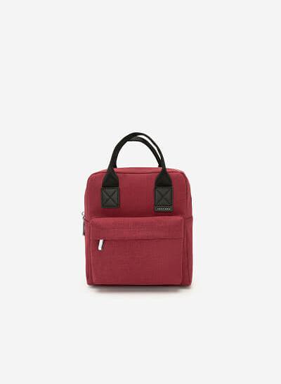 Balo Mini Quai Đôi Phối Màu - BAC 0119 - Màu Hồng Đậm