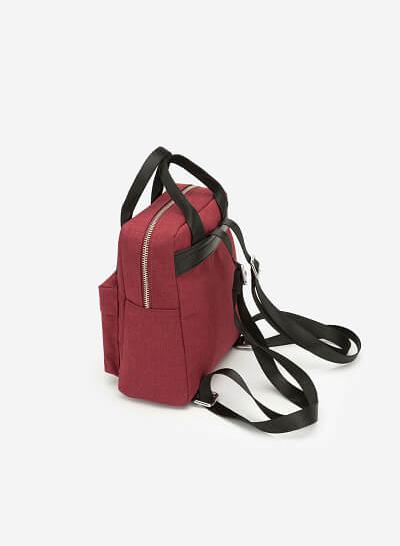 Balo Mini Quai Đôi Phối Màu - BAC 0119 - Màu Hồng Đậm - VASCARA