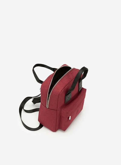Balo Mini Quai Đôi Phối Màu - BAC 0119 - Màu Hồng Đậm - VASCARA