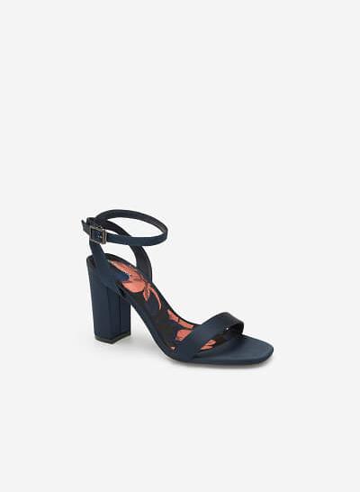 Giày Ankle Strap Hoa Đỗ Quyên - SDN 0647 - Màu Xanh Navy