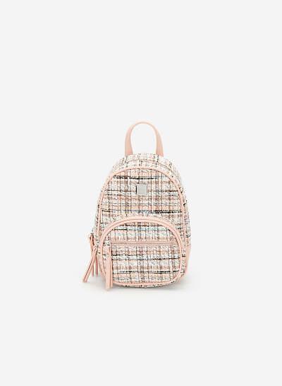 Balo Mini Vải Tweed - BAC 0117 - Màu Hồng
