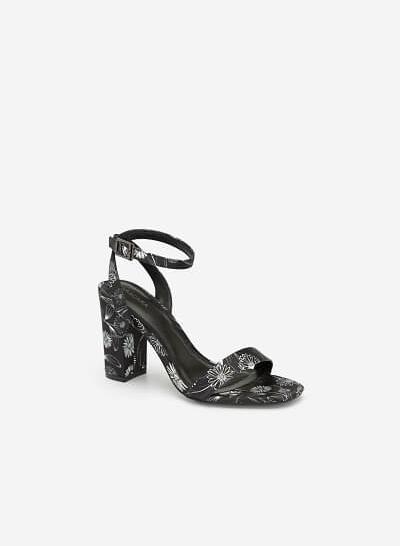 Giày Ankle Strap Cúc Họa Mi - SDN 0648 - Hoa Văn
