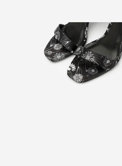 Giày Ankle Strap Cúc Họa Mi - SDN 0648 - Hoa Văn - VASCARA