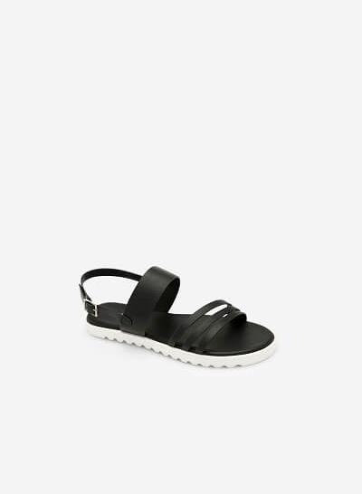 Giày Sandal Quai Chéo Khóa Bản To - SDK 0299 - Màu Đen