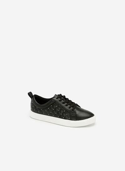 Giày Sneaker Chần Bông Đính Kim Loại - SNK 0026 - Màu Đen