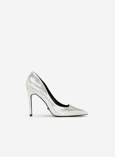 Giày cao gót kim tuyến metallic - BMN 0360 - Màu bạc