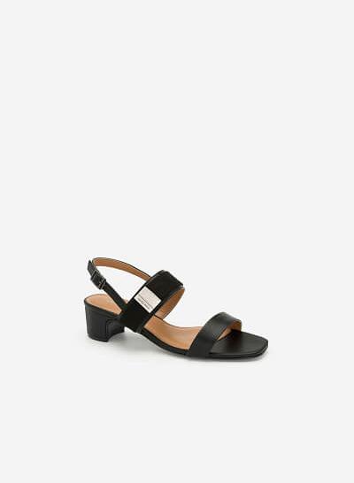 Giày Sandal Phối Khóa Cài Quai To - SDN 0642 - Màu Đen