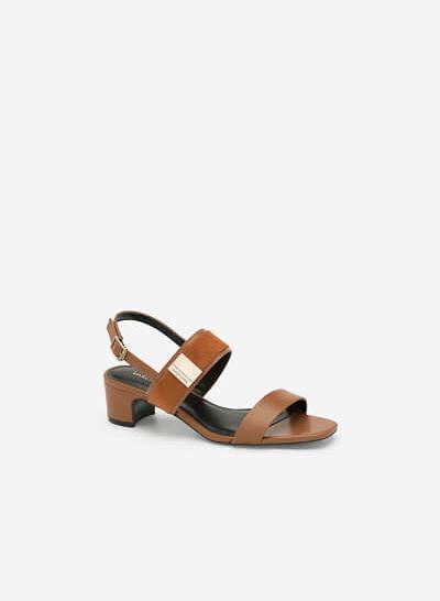 Giày Sandal Phối Khóa Cài Quai To - SDN 0642 - Màu Nâu