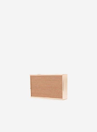 Ví hộp ánh nhũ dập nổi - CLU 0057 - Màu vàng hồng - VASCARA