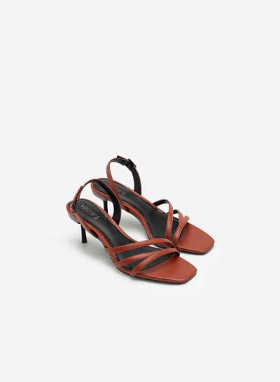 Giày Sandal Gót Nhọn - SDN 0673 - Màu Cam Đậm - VASCARA