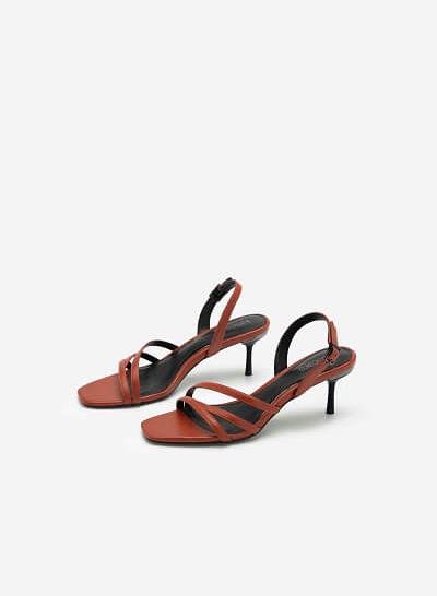 Giày Sandal Gót Nhọn - SDN 0673 - Màu Cam Đậm - VASCARA