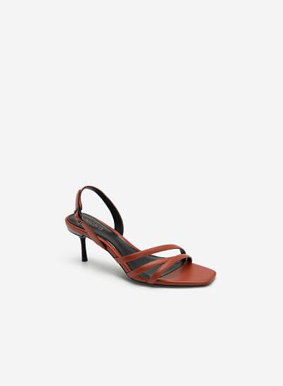 Giày Sandal Gót Nhọn - SDN 0673 - Màu Cam Đậm