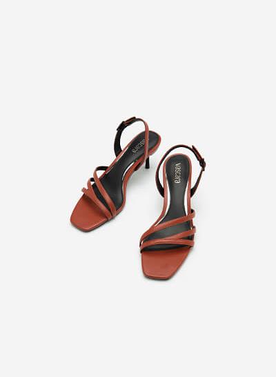 Giày Sandal Gót Nhọn - SDN 0673 - Màu Cam Đậm - VASCARA