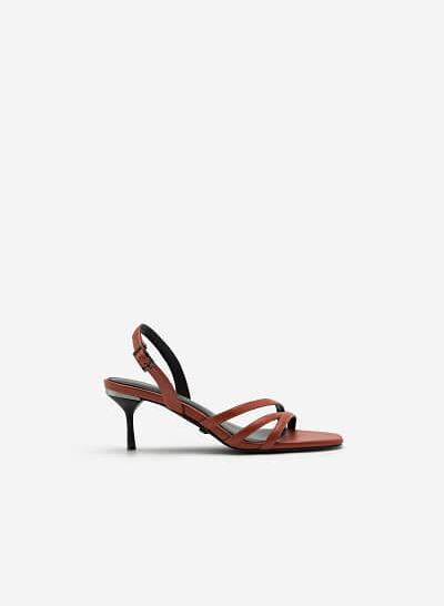 Giày Sandal Gót Nhọn - SDN 0673 - Màu Cam Đậm - VASCARA