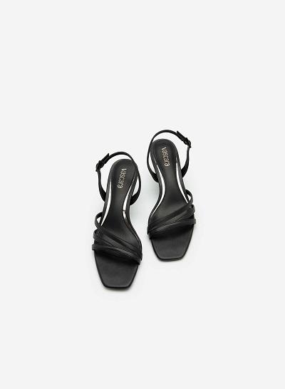 Giày sandal gót nhọn - SDN 0673 - Màu đen - VASCARA