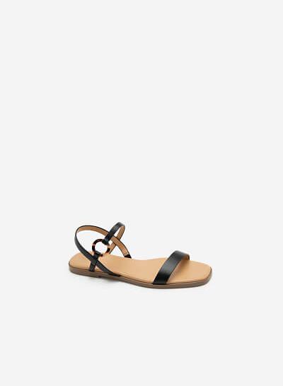 Giày Sandal Phối Khóa Tròn - SDK 0311 - Màu Đen