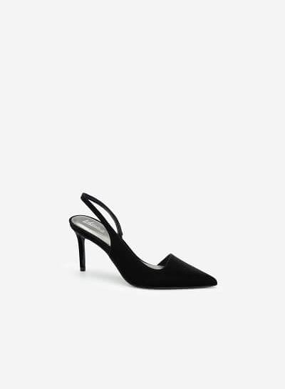 Giày Slingback Cut-Out Mũi Nhọn Quyến Rũ - BMN 0450 - Màu Đen
