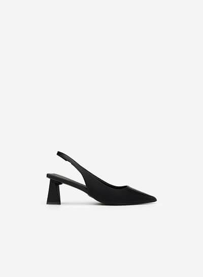 Giày Slingback Gót Trụ Tứ Giác - BMN 0448 - Màu Đen