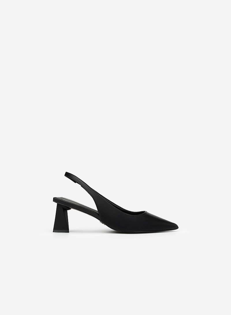 Giày Slingback Gót Trụ Tứ Giác - BMN 0448 - Màu Đen