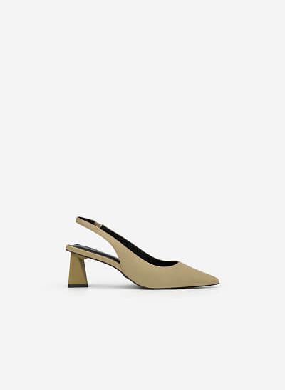 Giày Slingback Gót Trụ Tứ Giác - BMN 0448 - Màu Xanh Olive