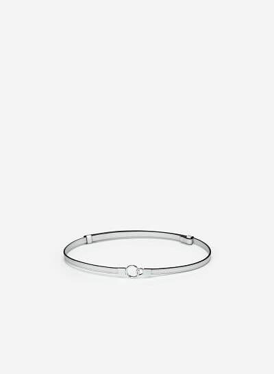 Thắt Lưng Cỡ Nhỏ Khóa Cài Hai Vòng Tròn - WAI 0020 - Màu Bạc