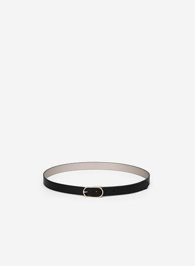 Thắt Lưng Cỡ Trung Khóa Cài Oval Thanh Lịch - TRO 0019 - Màu Đen