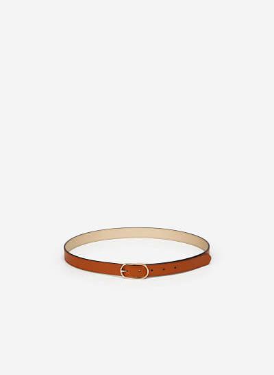Thắt Lưng Cỡ Trung Khóa Cài Oval Thanh Lịch - TRO 0019 - Màu Nâu