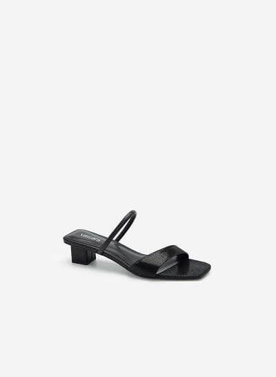 Guốc Quai Chéo Vân Da Kỳ Đà - GNN 0153 - Màu Đen