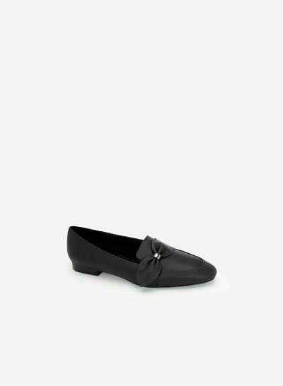 Giày Lười Đính Nơ Thanh Lịch - MOI 0097 - Màu Đen