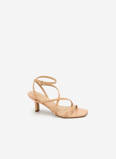 Giày Sandal Cao Gót Quai Mảnh - SDN 0666 - Màu Be