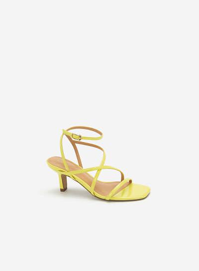 Giày sandal cao gót quai mảnh - SDN 0666 - Màu vàng neon