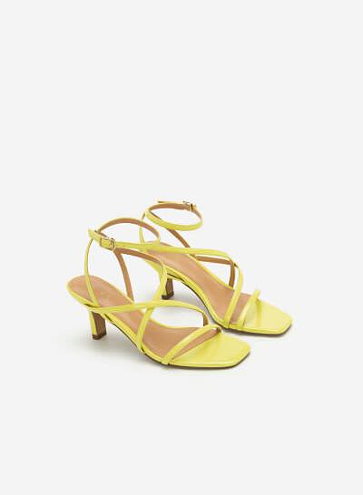 Giày sandal cao gót quai mảnh - SDN 0666 - Màu vàng neon - VASCARA