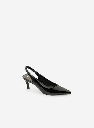 Giày Slingback Mũi Nhọn Quai Co Giãn - BMN 0424 - Màu Đen