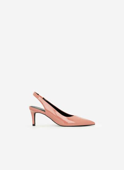 Giày Slingback Mũi Nhọn Quai Co Giãn - BMN 0424 - Màu Hồng Đậm