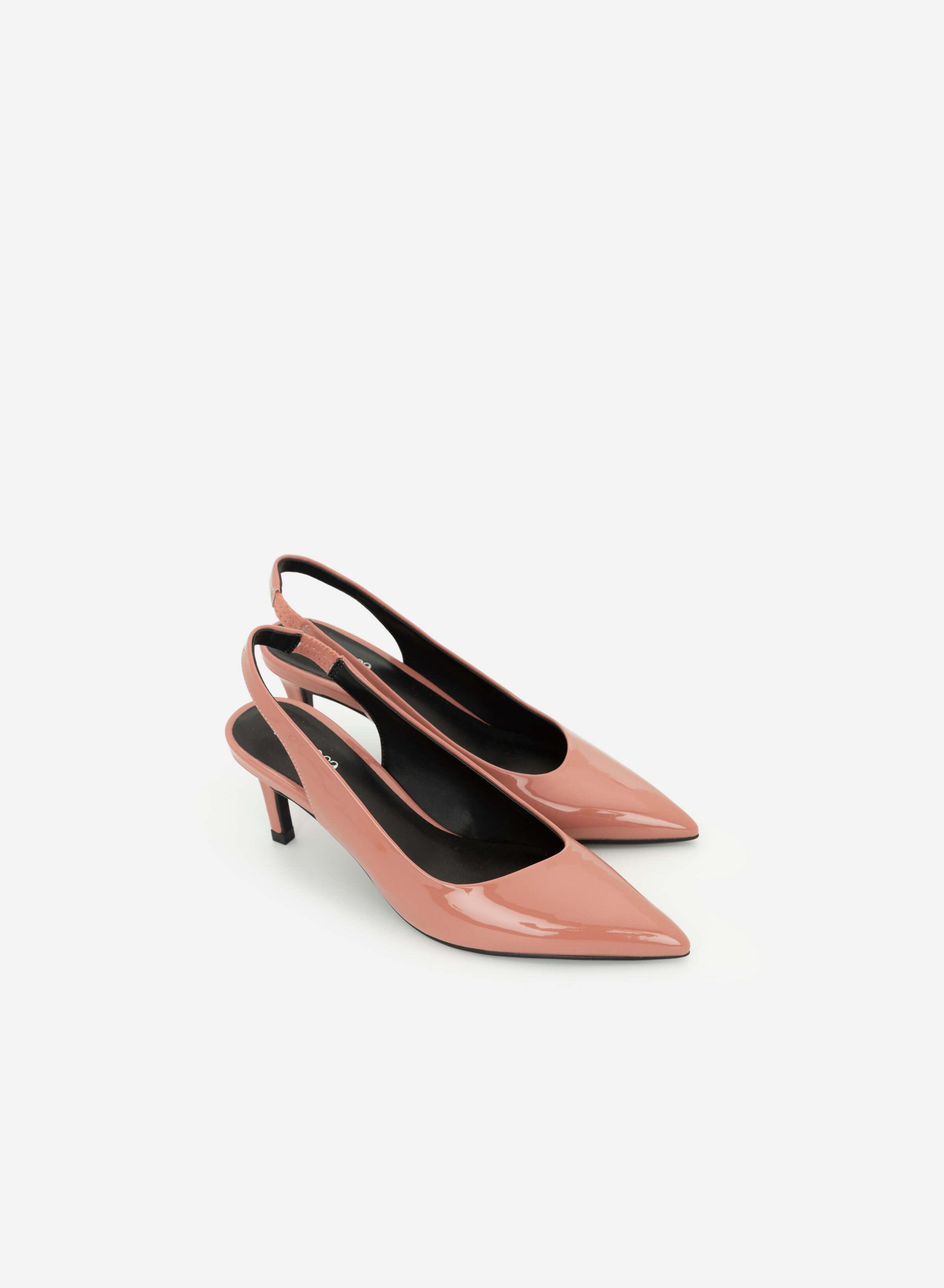 Giày Slingback Mũi Nhọn Quai Co Giãn 