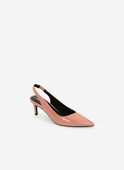 Giày Slingback Mũi Nhọn Quai Co Giãn - BMN 0424 - Màu Hồng Đậm