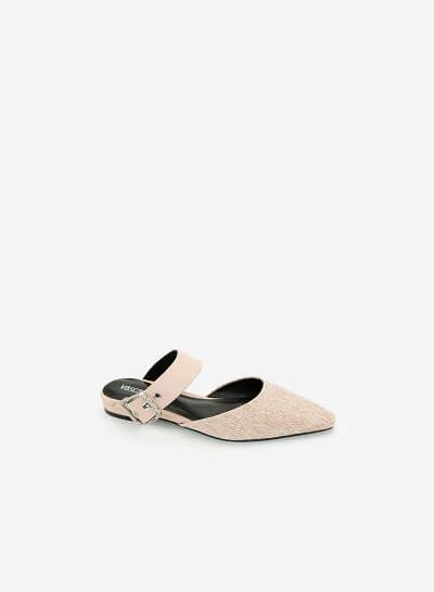 Hài Mule Phối Cói Quai Cài To Bản - DXP 0154 - Màu Hồng