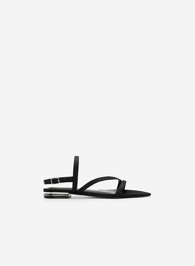 Giày Sandal Bệt Mũi Nhọn - SDK 0312 - Màu Đen - VASCARA