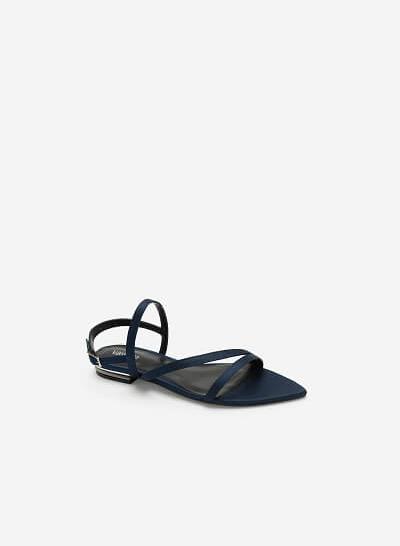 Giày sandal bệt mũi nhọn - SDK 0312 - Màu xanh navy - VASCARA