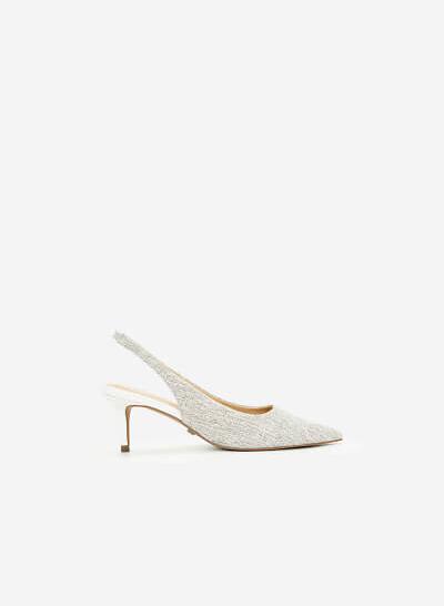 Giày Slingback Canvas - BMN 0442 - Màu Trắng