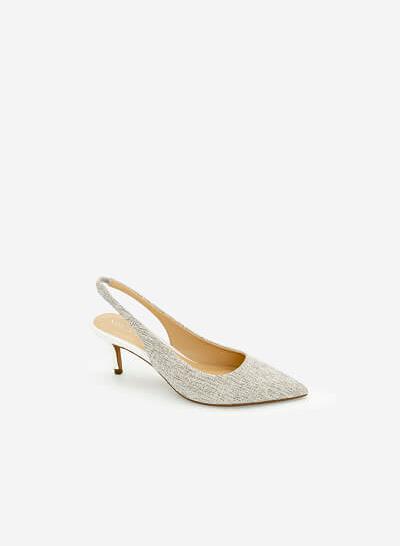 Giày Slingback Canvas - BMN 0442 - Màu Trắng