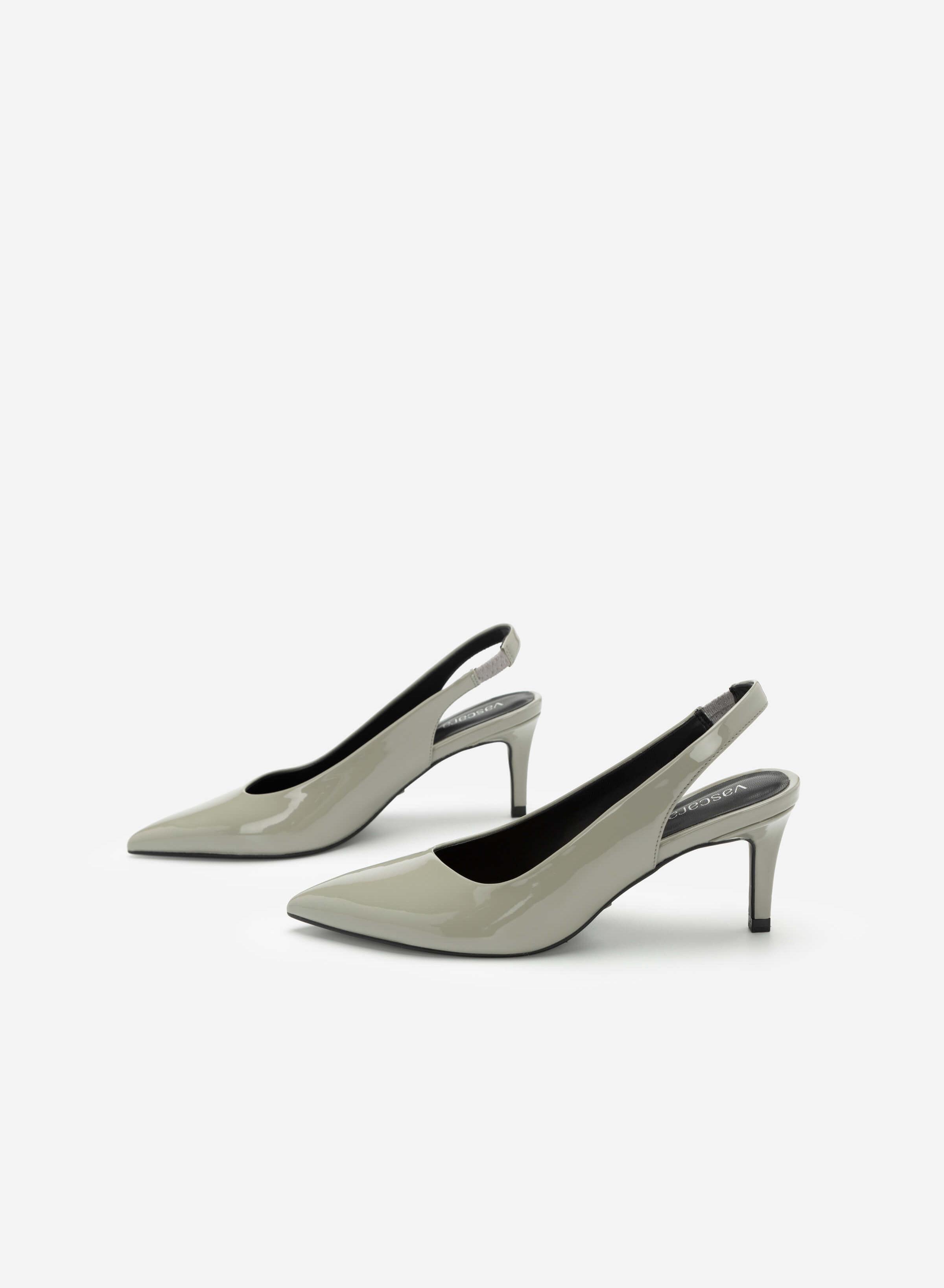 Giày Slingback Mũi Nhọn Quai Co Giãn 
