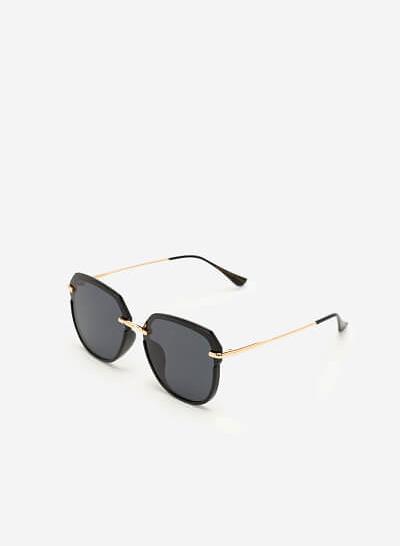 Kính Mát Gọng Kim Loại Hình Mắt Vuông - WAY 0024 - Màu Đen