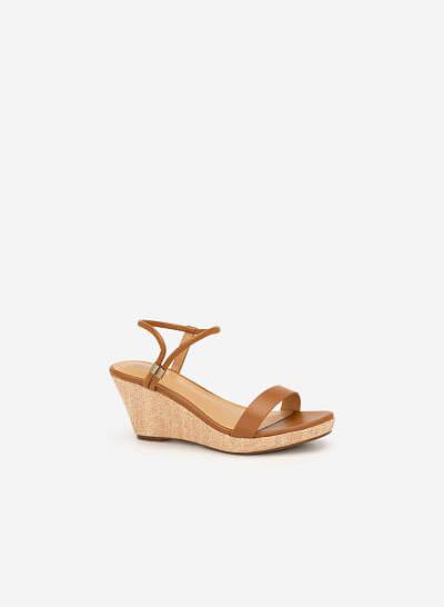 Giày Đế Xuồng Custom Ankle Strap - SDX 0418 - Màu Nâu