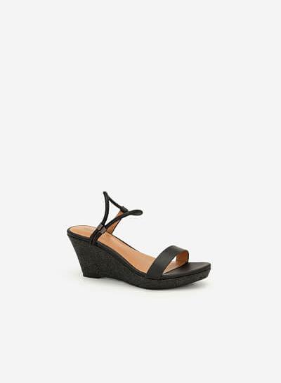 Giày Đế Xuồng Custom Ankle Strap - SDX 0418 - Màu Đen