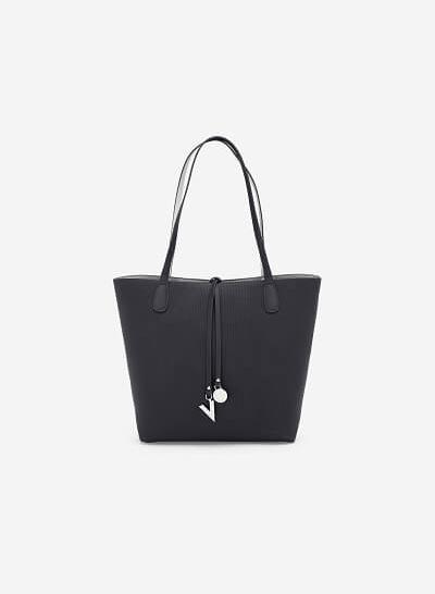 Túi Tote Trang Trí Logo Vascara Cách Điệu - TOT 0061 - Màu Xanh Navy
