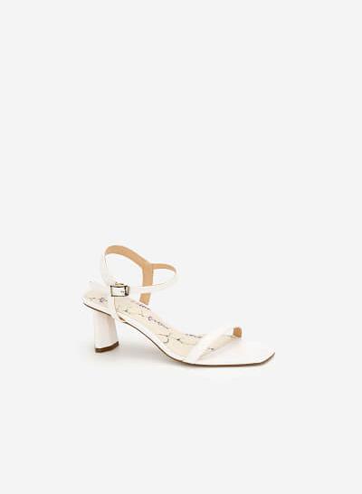 Giày Sandal Gót Hình Học (Lavender Collection) - SDN 0667 - Màu Trắng