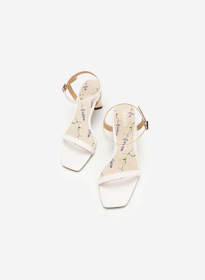 Giày Sandal Gót Hình Học (Lavender Collection) - SDN 0667 - Màu Trắng - VASCARA